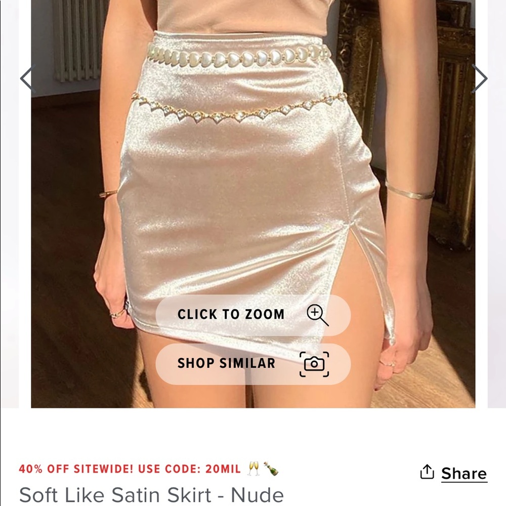 Soft Like Satin Skirt Nude